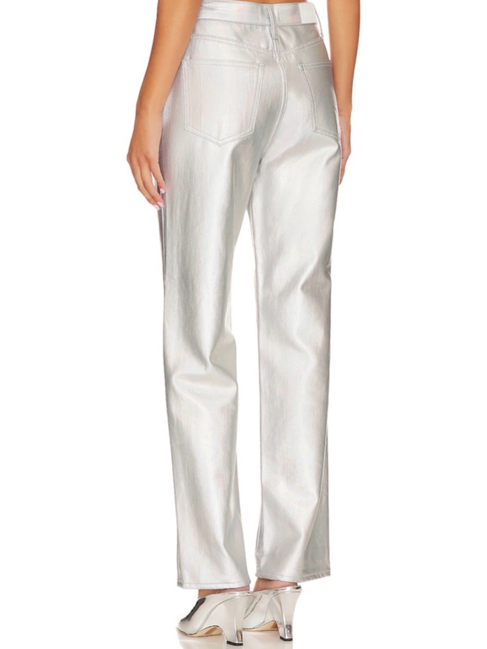 pistola Cassie Silver Straight-Leg Jeans in Size 29